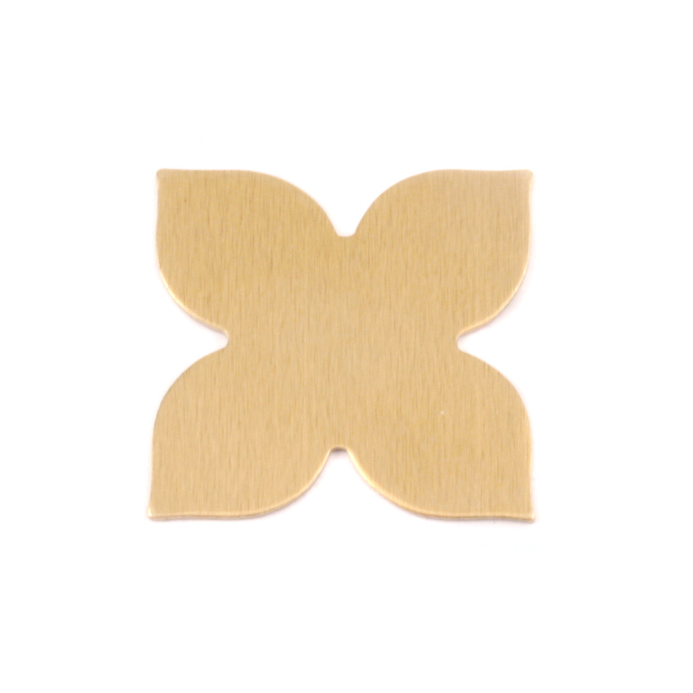Metal Stamping Blanks Brass Flower with 4 Petals, 20.5mm (.81"), 24g, Pack of 4